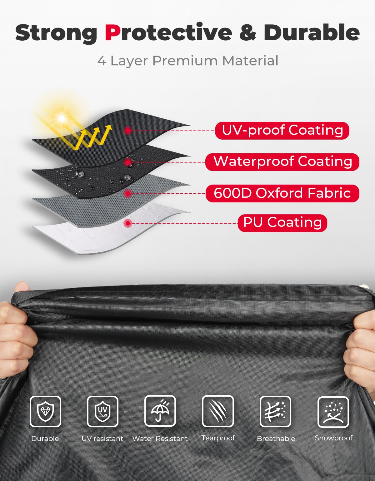 600D Waterproof Cover for EZGO Club Car 8 Passenger - Image 6