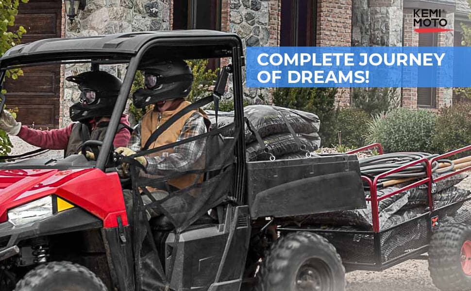 Adjustable Break Away Side Mirrors & 2" Tie Down Anchors Fit Polaris Ranger - Image 13