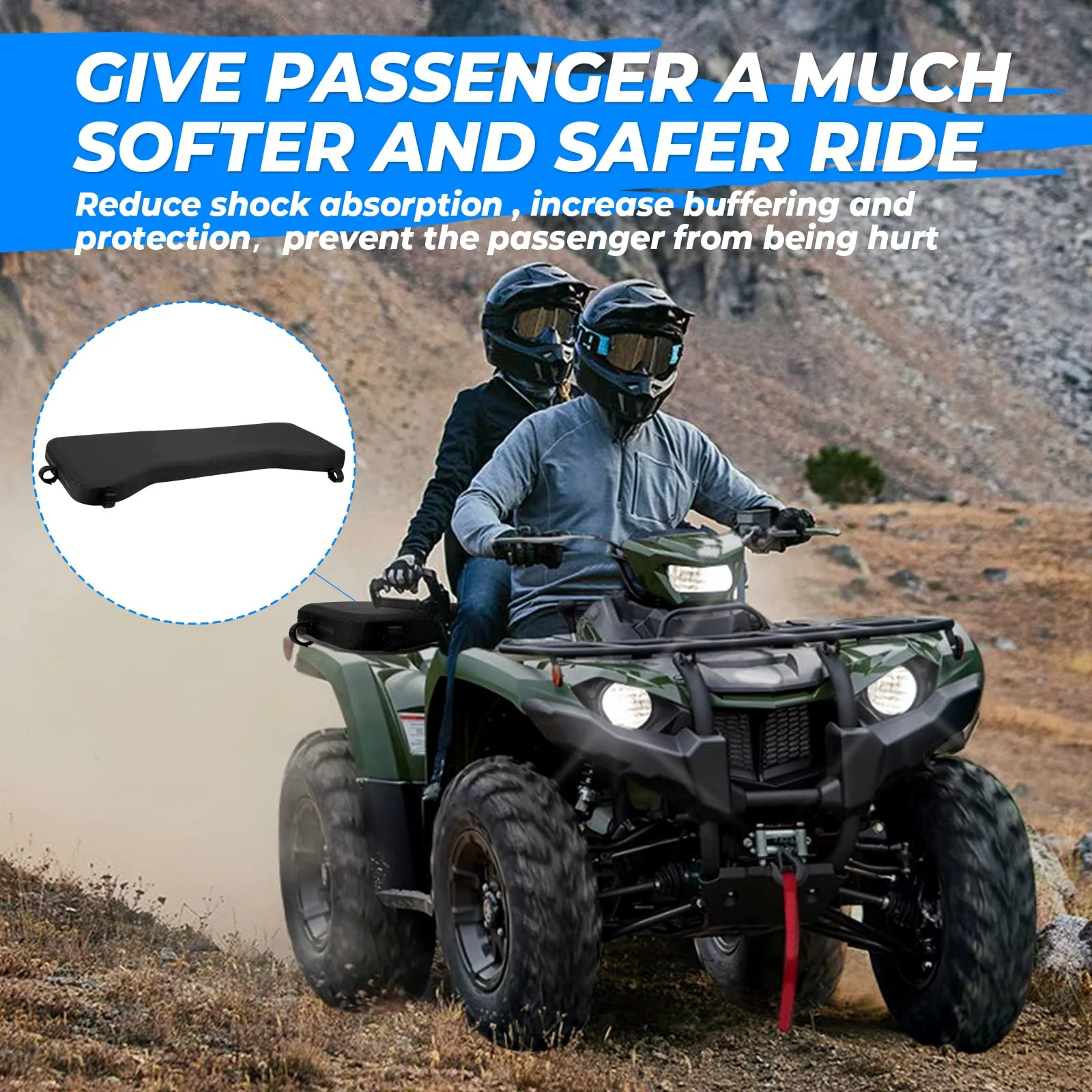 ATV Rack Pad, Four Wheeler Rack Seat Cushion for Passenger - Image 5