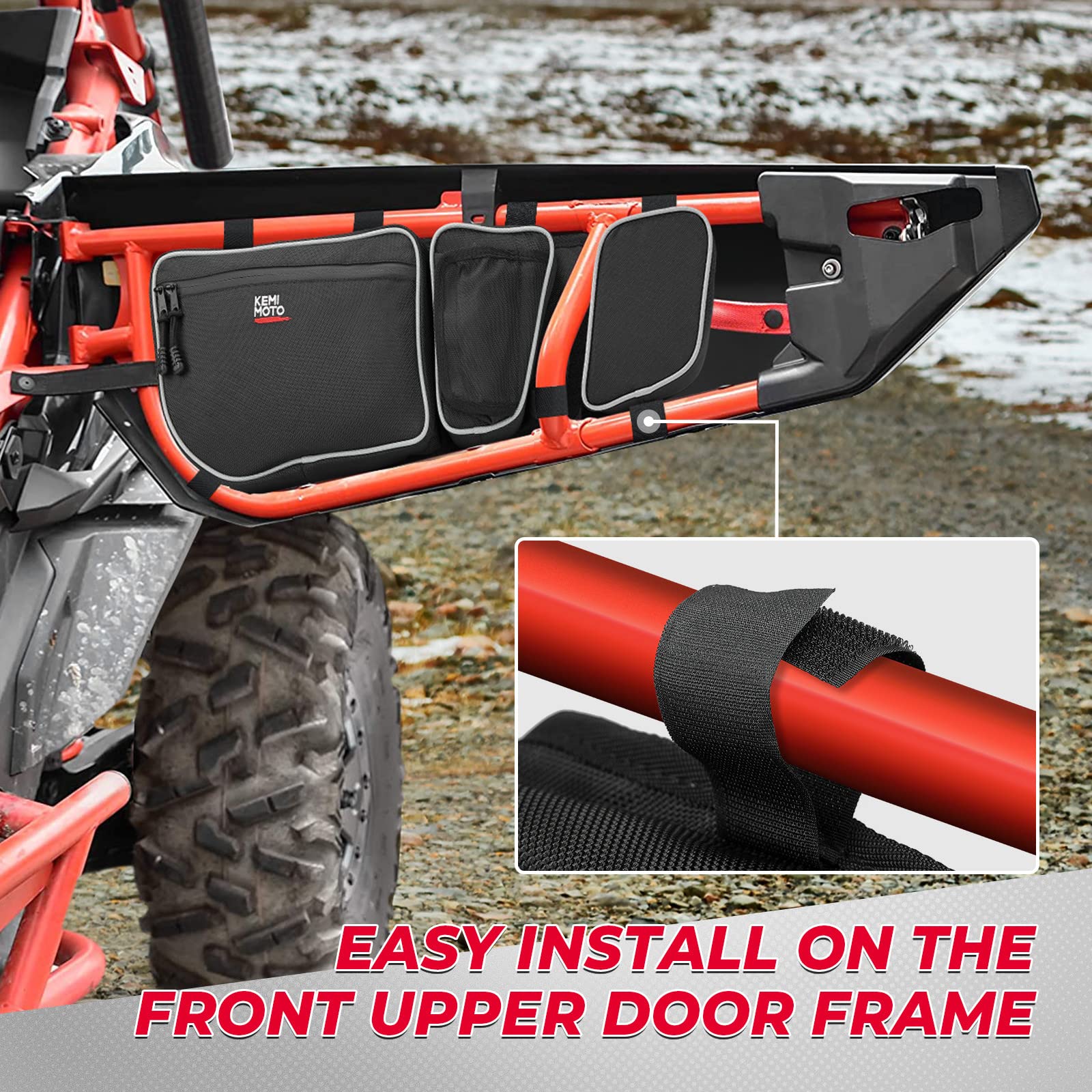 Storage Door Bags with Removable Knee Pad for Can Am Maverick X3 - Image 4