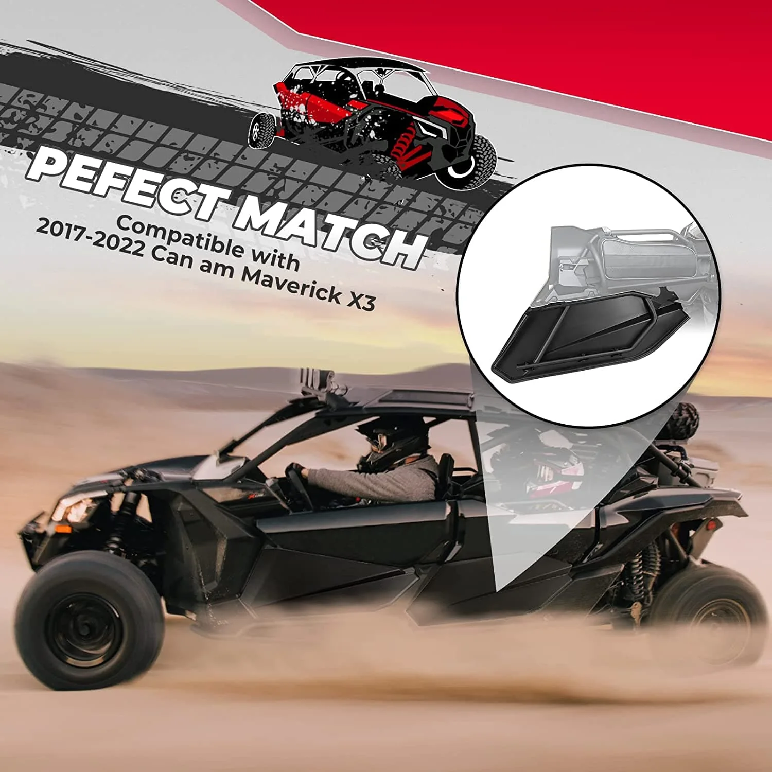 4pcs Lower Doors Panels with Metal Frame for Can-Am Maverick X3 MAX - Image 4