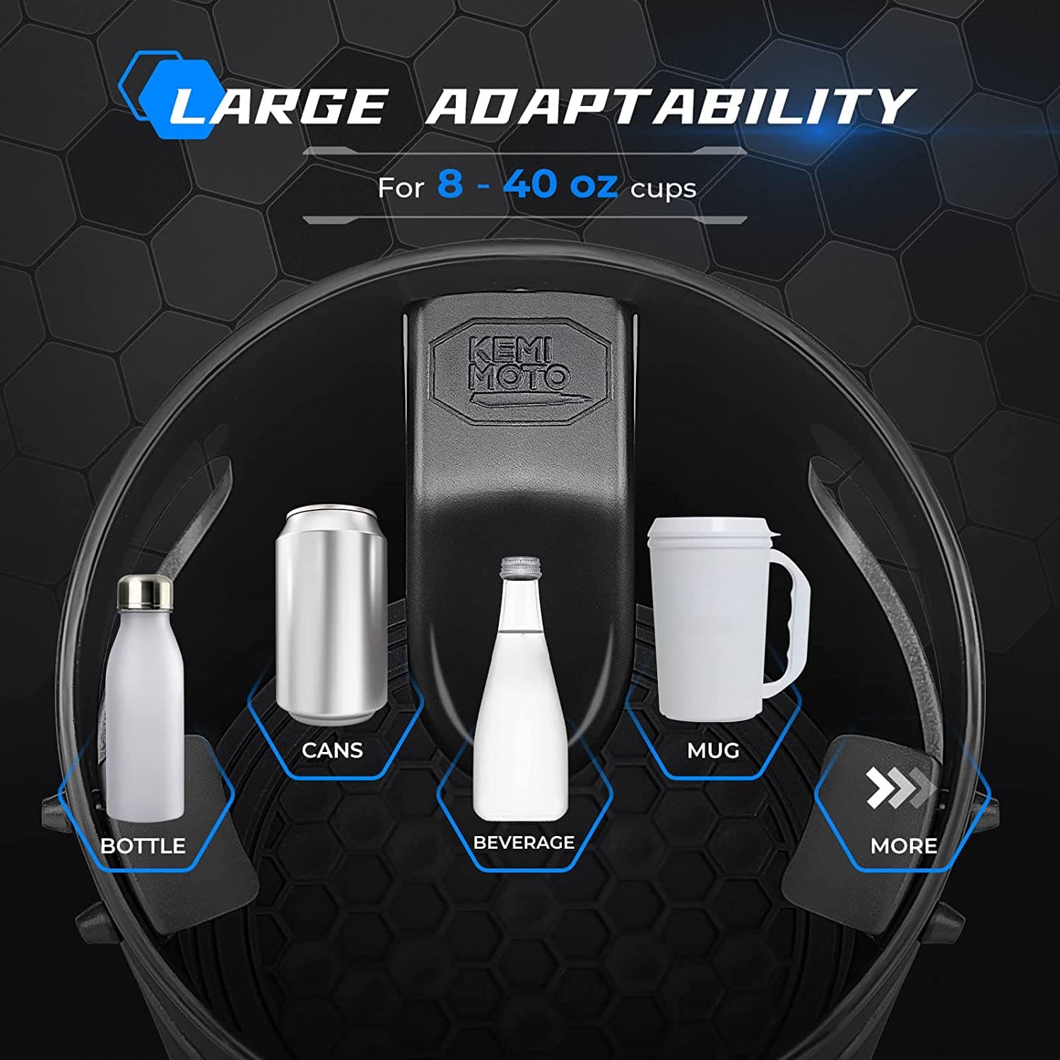 Large Car Cup Holder Adapter Fit 8-40 OZ Bottles - Image 5