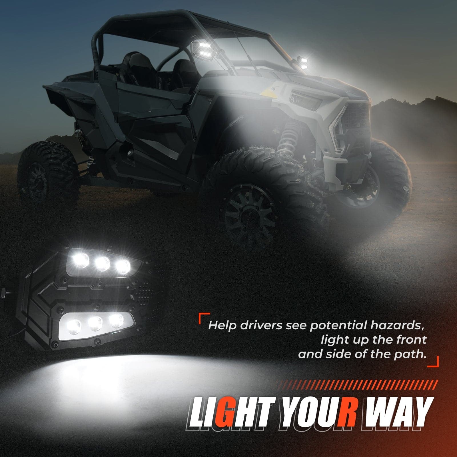 UTV 1.65"-2" Rear View Mirror &1.75"-2" LED Side Mirror - Image 11