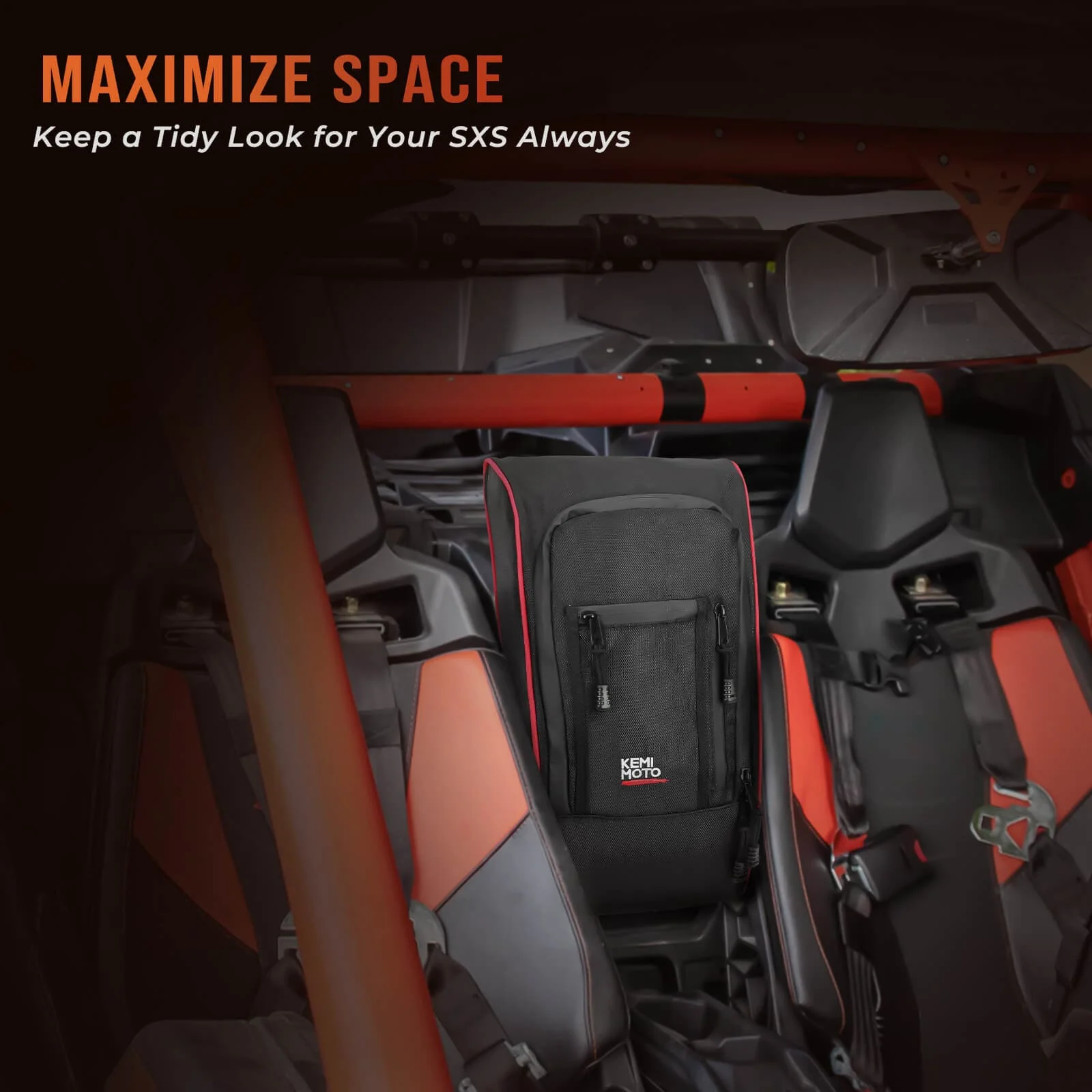 Front Lower Door Inserts & Console Storage Bag For Can-Am Maverick X3 - Image 13