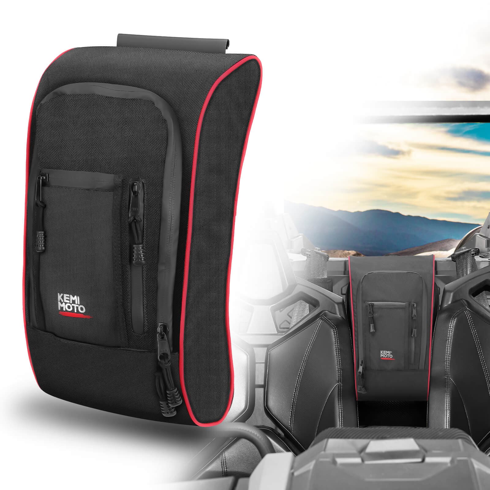 Front Lower Door Inserts & Console Storage Bag For Can-Am Maverick X3 - Image 16