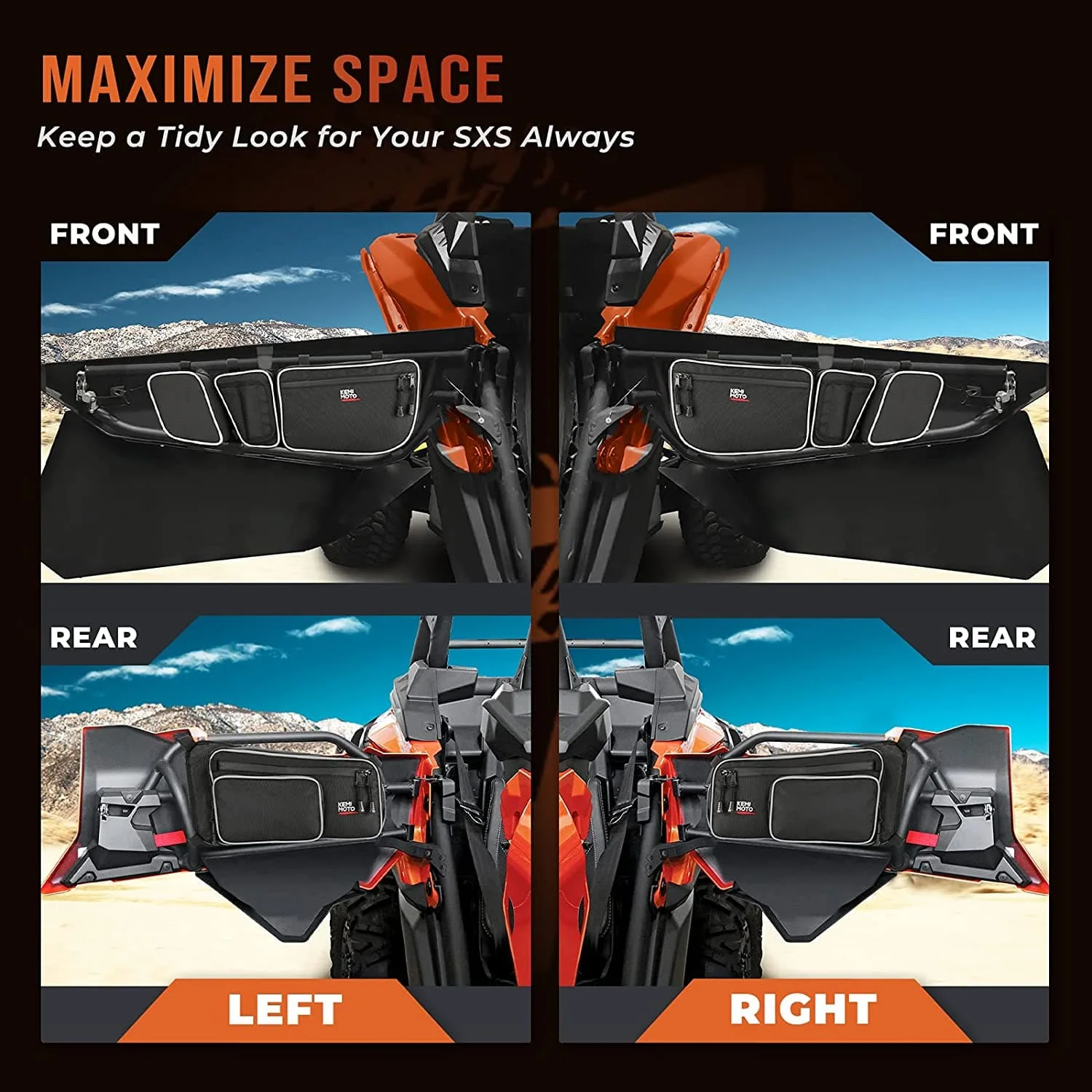 Front and Rear Door Bags for Can Am Maverick X3 Max - Image 8