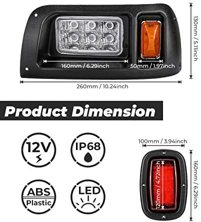 12V LED Headlight & Tail Light Kit for Gas & Electric for Club Car - Image 4