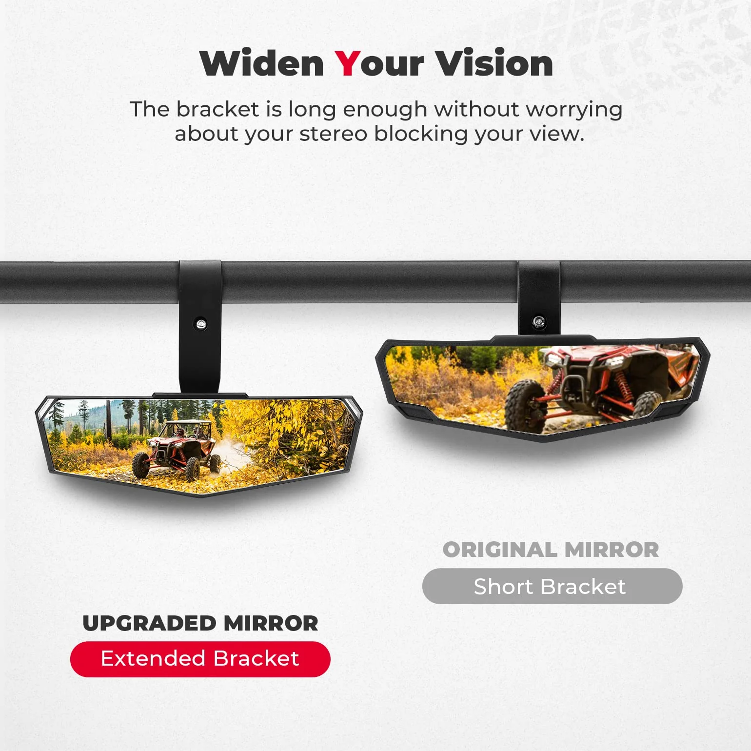Upgraded Convex UTV Mirror for 1.75"-2" Crossbar - Image 3