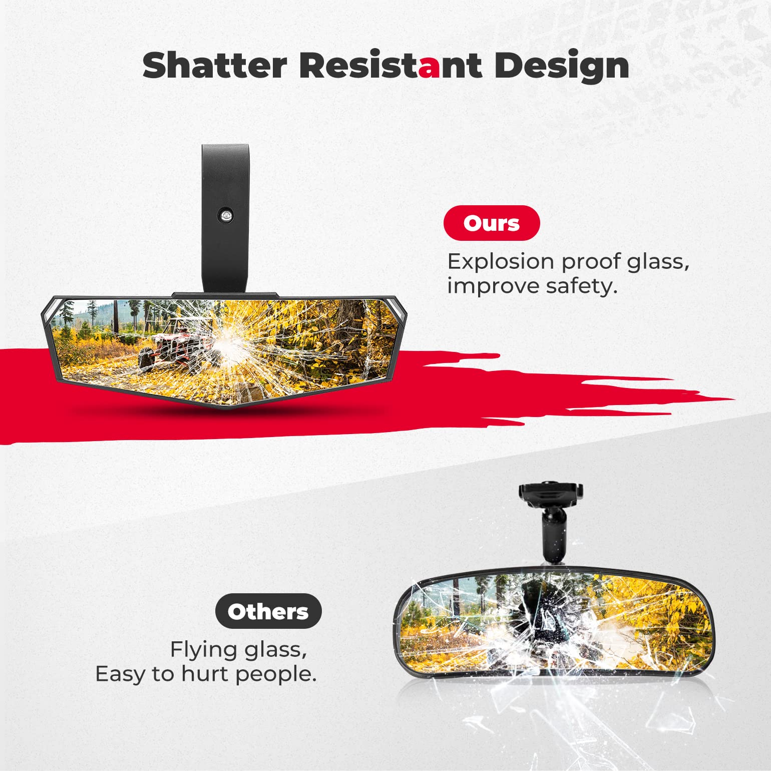 Upgraded Convex UTV Mirror for 1.75"-2" Crossbar - Image 5