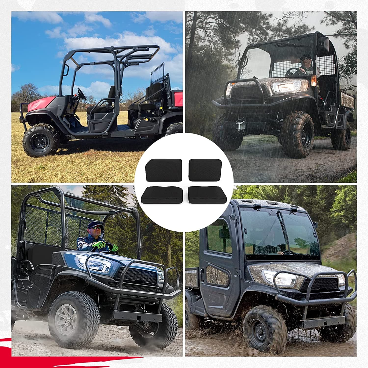 Black Seat Covers For Kubota RTV X900, RTV X1100, RTV X1120D - Image 8