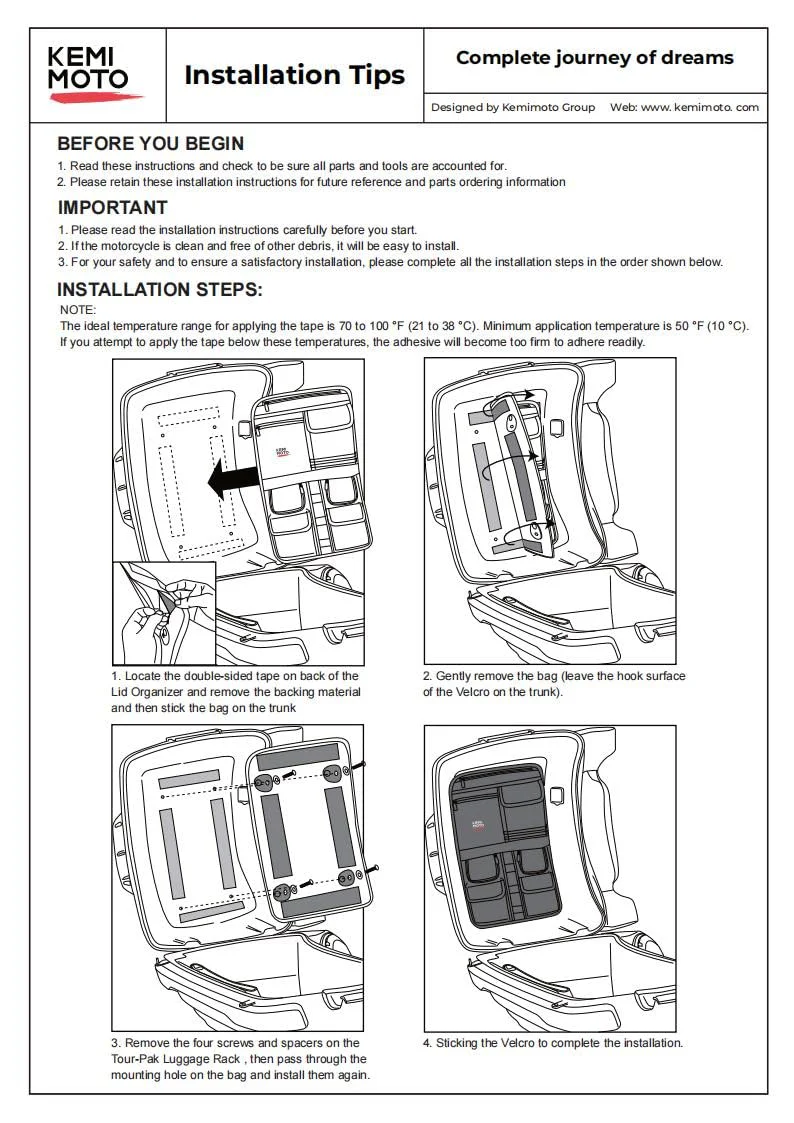 Tour Pack Lid Organizer for Road Glide Road King Electra Glide Street Glide Touring - Image 6