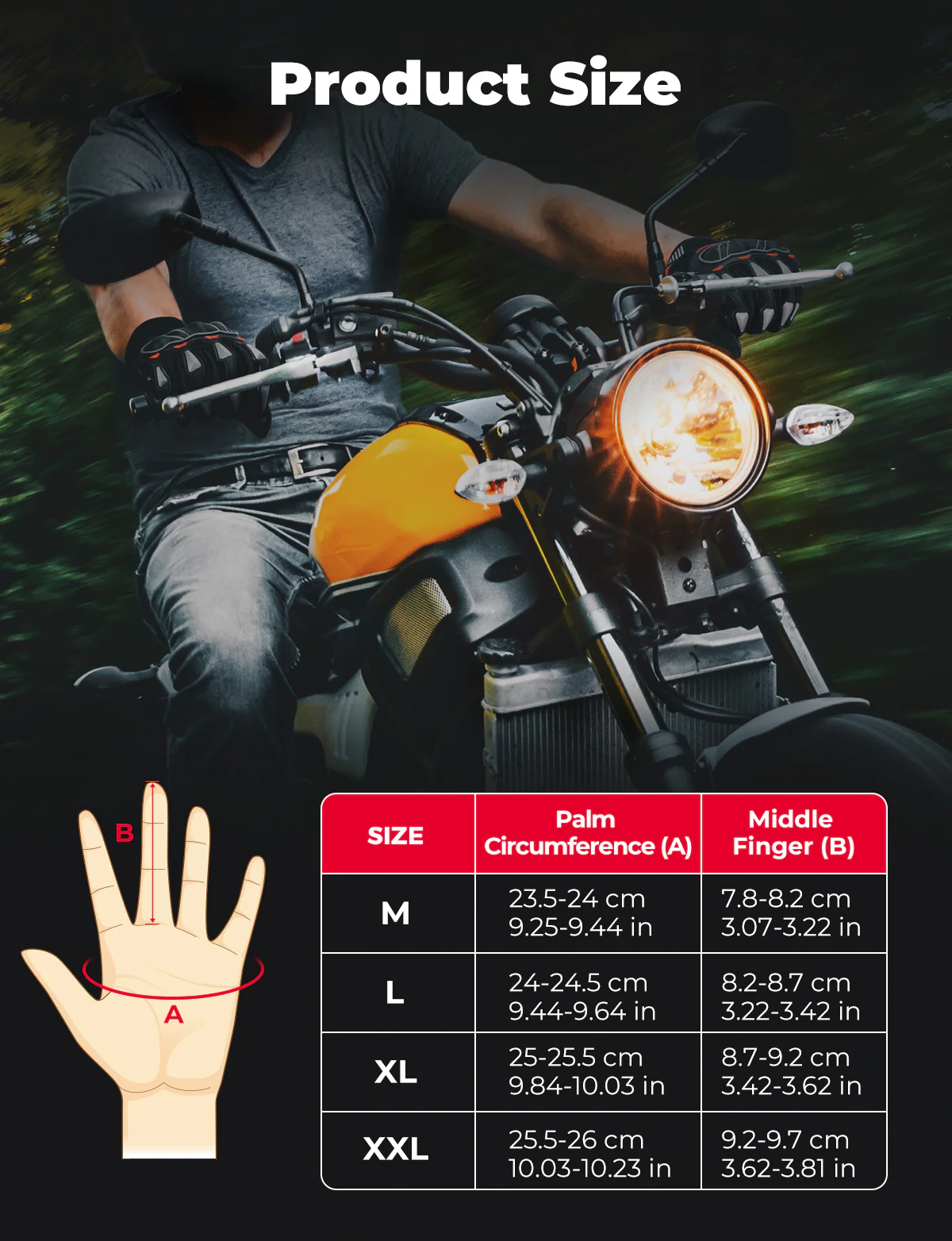 Motorcycle Touchscreen Riding Gloves with Hard Knuckle - Image 5