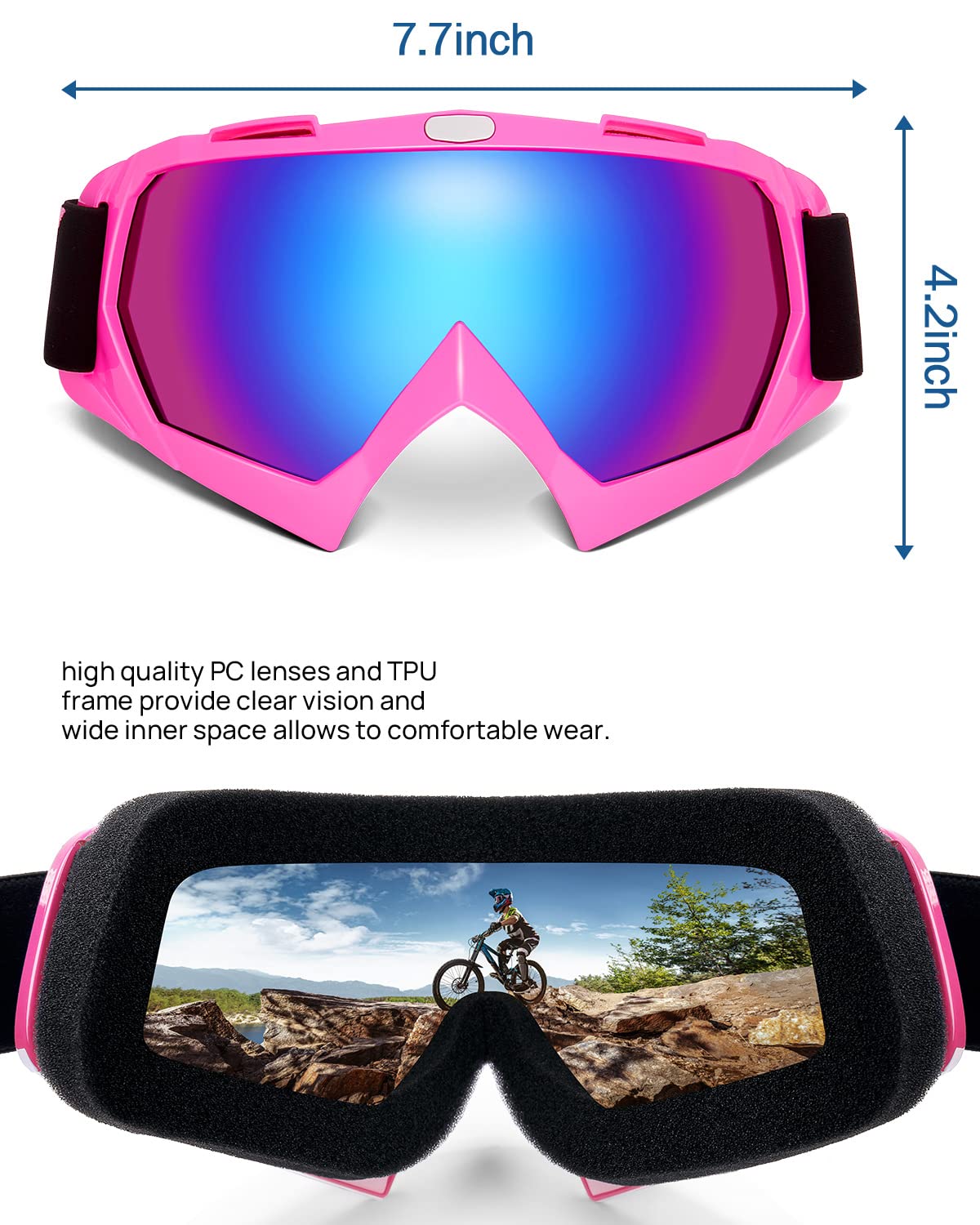 ATV Motorcycles Rose Riding Goggles - Image 6