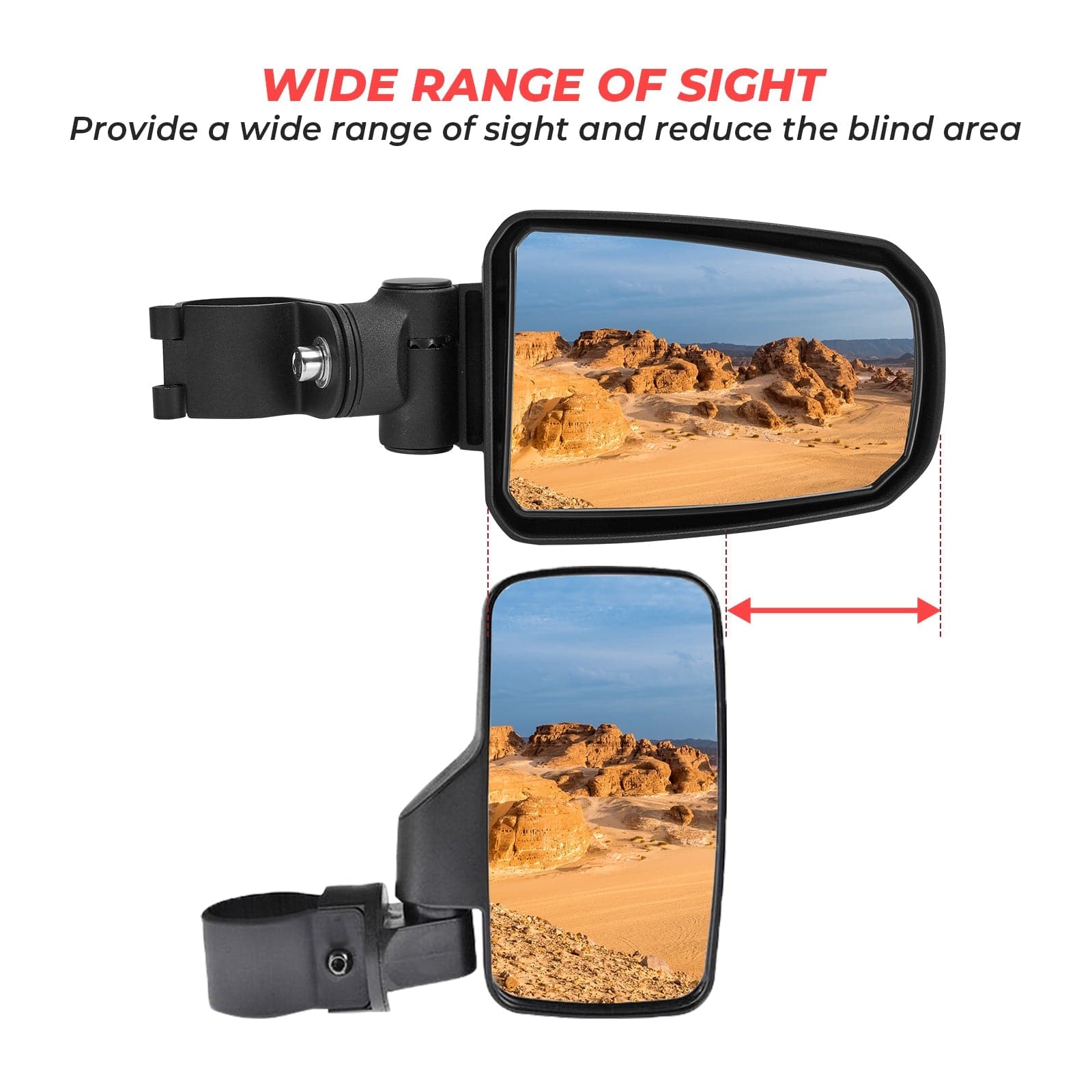 Adjustable Side View Convex Mirror for 1.75" Roll Cage Fit Honda - Image 9