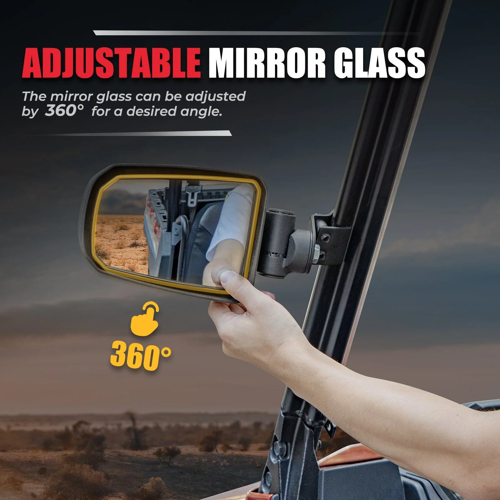 Side Mirrors for Polaris Ranger/Can-am Defender/Maverick Trail - Image 4