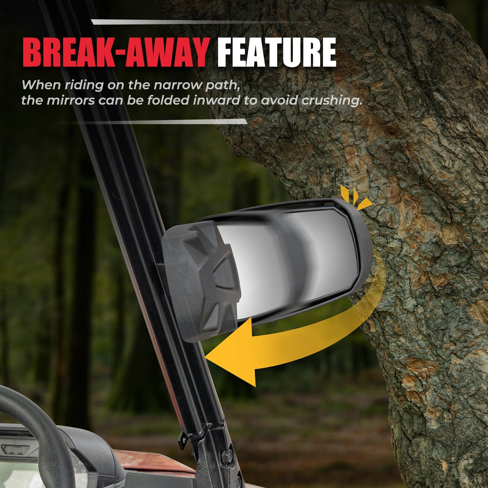 Side Mirrors for Polaris Ranger/Can-am Defender/Maverick Trail - Image 5