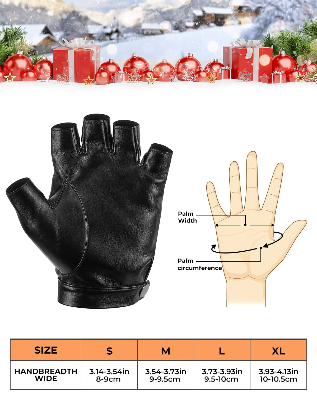 Fingerless Driving Gloves, PU Faux Leather Half Finger Glove for Men Women Teens - Image 5