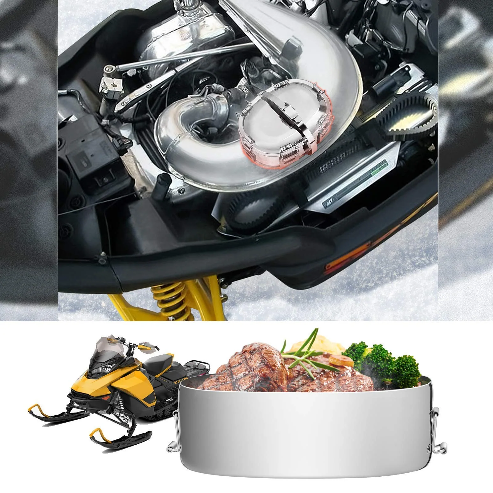 Snowmobile ATV/ UTV Exhaust Food Warmer Stainless - Image 8
