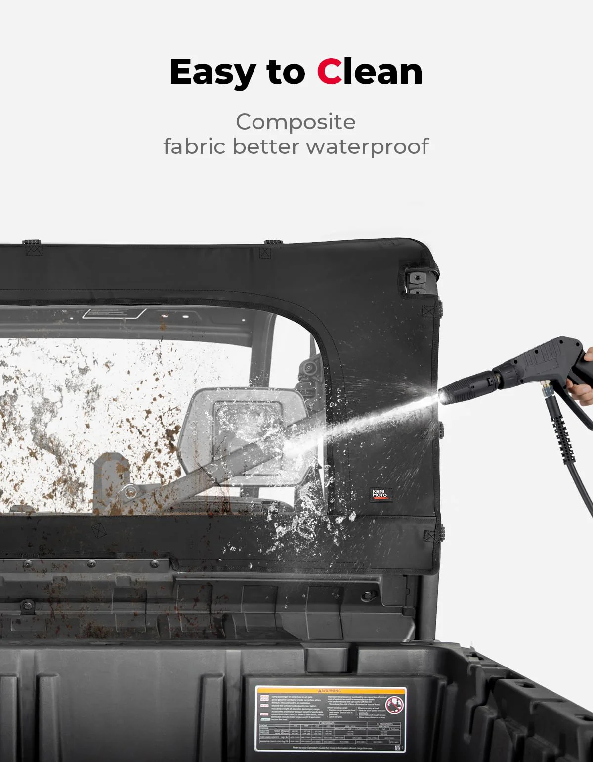 Soft Rear Windshield with Zipper for Can-Am Defender HD10|9|8|7|5 - Image 6