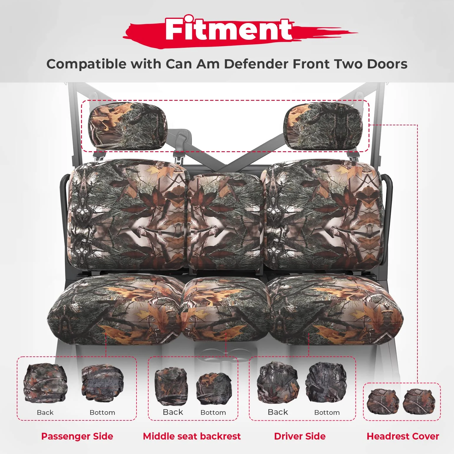 Camouflage Seat Cover for Can Am Defender HD5|7|8|9|10 - Image 8
